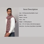 Men's Red Fair Isle Reversible Muffler - Image 8