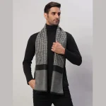 Men's Reversible Abstract Pattern Soft Wool Muffler