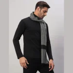 Men's Reversible Abstract Pattern Soft Wool Muffler - Image 4