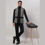 Men's Reversible Abstract Pattern Soft Wool Muffler - Image 2