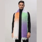 Men's Reversible Acrylic Wool Scarf Purple Striped