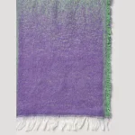 Men's Reversible Acrylic Wool Scarf Purple Striped - Image 7