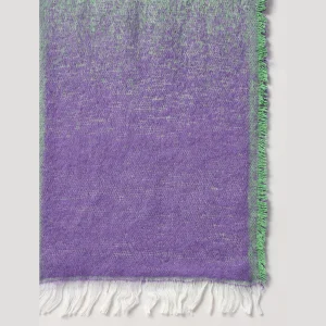 Men's Reversible Acrylic Wool Scarf Purple Striped - Image 7