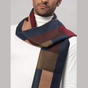 Men's Reversible Blue & Brown Check Pattern Muffler Gift - Image 6