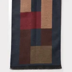 Men's Reversible Blue & Brown Check Pattern Muffler Gift - Image 7