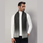 Men's Reversible Warm Wool Scarf Grey & Black Ombre