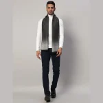 Men's Reversible Warm Wool Scarf Grey & Black Ombre - Image 5