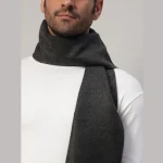 Men's Reversible Warm Wool Scarf Grey & Black Ombre - Image 6