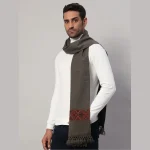 Men's Solid Brown Wool Muffler - Image 3