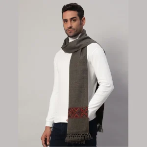 Men's Solid Brown Wool Muffler - Image 3