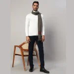 Men's Solid Brown Wool Muffler - Image 2