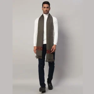 Men's Solid Brown Wool Muffler - Image 5