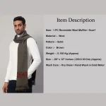 Men's Solid Brown Wool Muffler - Image 8