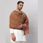 Men's Solid Brown Wool Shawl Winter Wrap