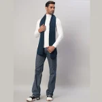 Men's Teal Blue Knitted Neck Wraps Muffler - Image 5