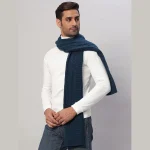 Men's Teal Blue Knitted Neck Wraps Muffler - Image 3