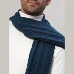 Men's Teal Blue Knitted Neck Wraps Muffler - Image 6