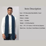 Men's Teal Blue Knitted Neck Wraps Muffler - Image 8