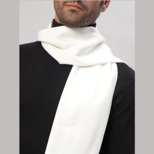 Men's White Wool Muffler Solid Cashmere Scarves - Image 6