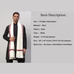 Men's White Wool Pashmina Wrap Shawl - Image 8