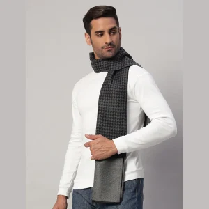 Men's Winter Grey & Black Abstract Scarf / Muffler - Image 3