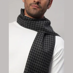 Men's Winter Grey & Black Abstract Scarf / Muffler - Image 6