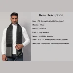 Men's Winter Grey & Black Abstract Scarf / Muffler - Image 8