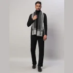 Men's Winter Soft Wool Grey & Black Striped Muffles - Image 5