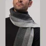 Men's Winter Soft Wool Grey & Black Striped Muffles - Image 6