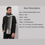 Men's Winter Soft Wool Grey & Black Striped Muffles - Image 8