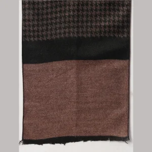 Men's Winter Soft Wool Scarf Brown Abstract Muffler - Image 7