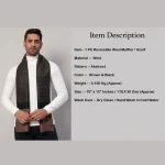 Men's Winter Soft Wool Scarf Brown Abstract Muffler - Image 8