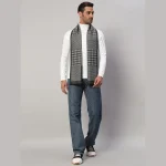 Men's Winter Warm Scarf Reversible Black & Grey Check Muffler - Image 5