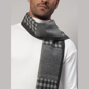 Men's Winter Warm Scarf Reversible Black & Grey Check Muffler - Image 6