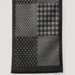 Men's Winter Warm Scarf Reversible Black & Grey Check Muffler - Image 7