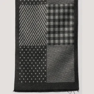 Men's Winter Warm Scarf Reversible Black & Grey Check Muffler - Image 7
