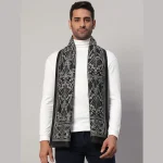 Men's Winter Warm Scarf Wrap Black Floral Muffler