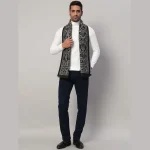 Men's Winter Warm Scarf Wrap Black Floral Muffler - Image 5