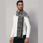 Men's Winter Warm Scarf Wrap Black Floral Muffler - Image 3