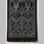 Men's Winter Warm Scarf Wrap Black Floral Muffler - Image 7
