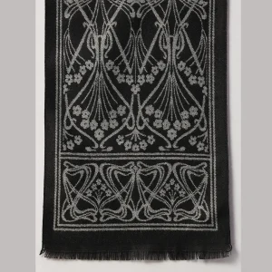 Men's Winter Warm Scarf Wrap Black Floral Muffler - Image 7