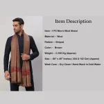Men's Winter Wrap Brown Striped Shawl - Image 8