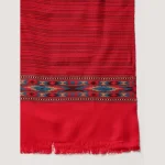 Men's Winter Wrap Oversize Red Striped Shawl - Image 7