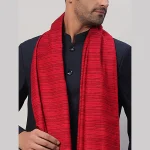 Men's Winter Wrap Oversize Red Striped Shawl - Image 6