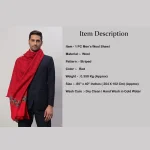 Men's Winter Wrap Oversize Red Striped Shawl - Image 8