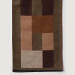Men's Wool Scarf Brown & Beige Check Muffler 70"x12" - Image 7