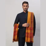 Men's Wrap Mustard Yellow Wool Shawl