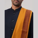 Men's Wrap Mustard Yellow Wool Shawl - Image 6