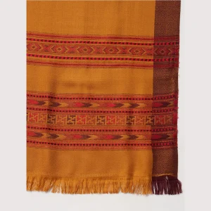 Men's Wrap Mustard Yellow Wool Shawl - Image 7