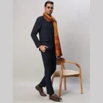 Men's Wrap Mustard Yellow Wool Shawl - Image 4
